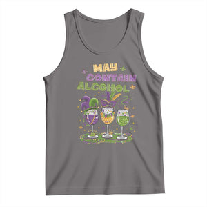 Funny Mardi Gras Drinking Team Tank Top May Contain Alcohol Fat Tuesday Party TS09 Deep Heather Print Your Wear