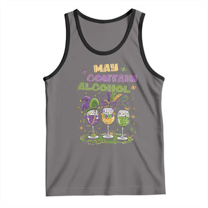 Funny Mardi Gras Drinking Team Tank Top May Contain Alcohol Fat Tuesday Party TS09 Deep Heather Black Print Your Wear