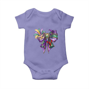 Coquette Bow Mardi Gras Baby Onesie New Orleans Carnival Beads Mask Crawfish TS09 Violet Print Your Wear