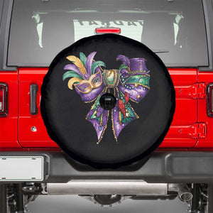 Coquette Bow Mardi Gras Spare Tire Cover New Orleans Carnival Beads Mask Crawfish TS09 Black Print Your Wear