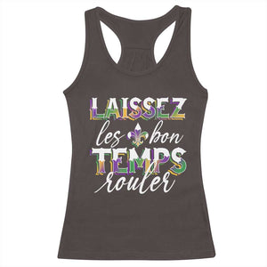 Mardi Gras Racerback Tank Top Laissez Les Bon Temps Rouler TS09 Dark Chocolate Print Your Wear