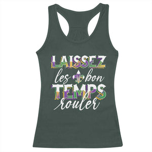 Mardi Gras Racerback Tank Top Laissez Les Bon Temps Rouler TS09 Dark Forest Green Print Your Wear