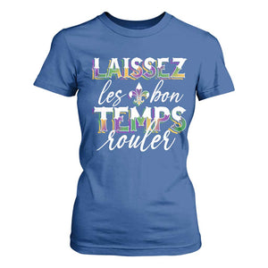 Mardi Gras T Shirt For Women Laissez Les Bon Temps Rouler TS09 Royal Blue Print Your Wear