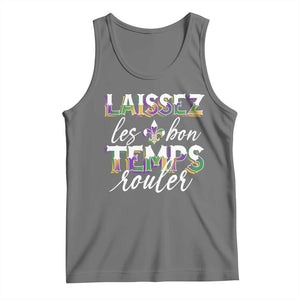 Mardi Gras Tank Top Laissez Les Bon Temps Rouler TS09 Black Heather Print Your Wear