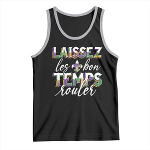 Mardi Gras Tank Top Laissez Les Bon Temps Rouler TS09 Black Athletic Heather Print Your Wear