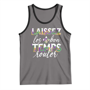 Mardi Gras Tank Top Laissez Les Bon Temps Rouler TS09 Deep Heather Black Print Your Wear