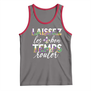 Mardi Gras Tank Top Laissez Les Bon Temps Rouler TS09 Deep Heather Red Print Your Wear