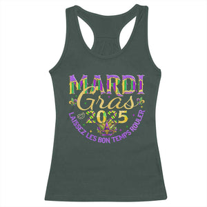 Mardi Gras 2025 Racerback Tank Top Laissez Les Bon Temps Rouler TS09 Dark Forest Green Print Your Wear
