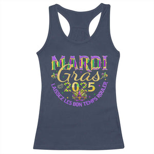 Mardi Gras 2025 Racerback Tank Top Laissez Les Bon Temps Rouler TS09 Navy Print Your Wear