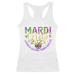 Mardi Gras 2025 Racerback Tank Top Laissez Les Bon Temps Rouler TS09 White Print Your Wear