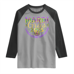 Mardi Gras 2025 Raglan Shirt Laissez Les Bon Temps Rouler TS09 Sport Gray Black Print Your Wear