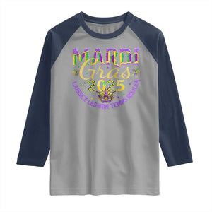 Mardi Gras 2025 Raglan Shirt Laissez Les Bon Temps Rouler TS09 Sport Gray Navy Print Your Wear