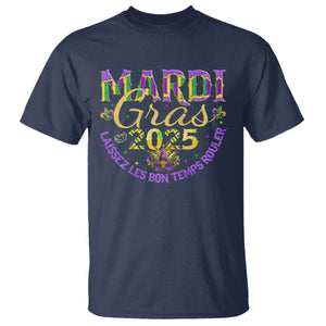 Mardi Gras 2025 T Shirt Laissez Les Bon Temps Rouler TS09 Navy Print Your Wear