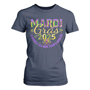 Mardi Gras 2025 T Shirt For Women Laissez Les Bon Temps Rouler TS09 Navy Print Your Wear