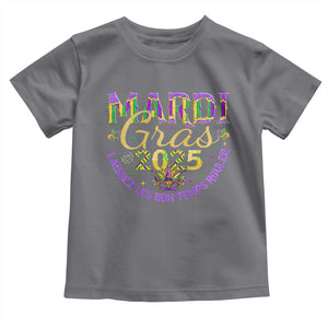 Mardi Gras 2025 Toddler T Shirt Laissez Les Bon Temps Rouler TS09 Charcoal Print Your Wear