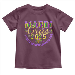 Mardi Gras 2025 Toddler T Shirt Laissez Les Bon Temps Rouler TS09 Maroon Print Your Wear