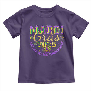 Mardi Gras 2025 Toddler T Shirt Laissez Les Bon Temps Rouler TS09 Purple Print Your Wear