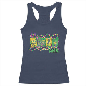Mardi Gras La Weezy Ana Racerback Tank Top TS09 Navy Print Your Wear