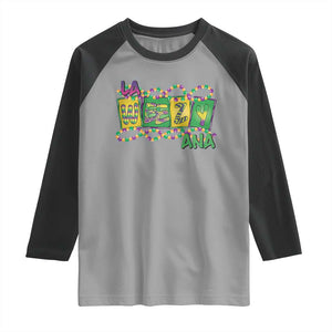 Mardi Gras La Weezy Ana Raglan Shirt TS09 Sport Gray Black Print Your Wear