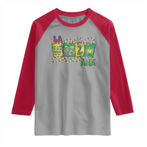 Mardi Gras La Weezy Ana Raglan Shirt TS09 Sport Gray Red Print Your Wear