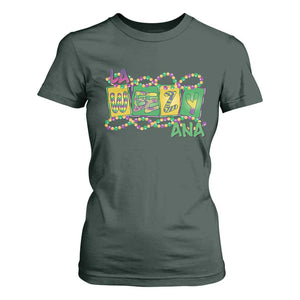 Mardi Gras La Weezy Ana T Shirt For Women TS09 Dark Forest Green Print Your Wear