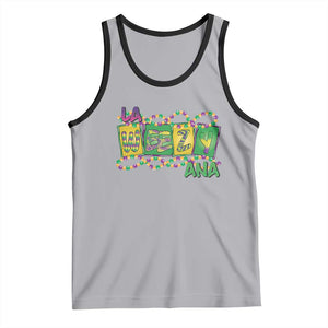 Mardi Gras La Weezy Ana Tank Top TS09 Athletic Heather Black Print Your Wear