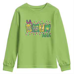 Mardi Gras La Weezy Ana Youth Sweatshirt TS09 Lime Print Your Wear