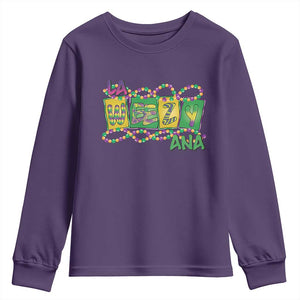 Mardi Gras La Weezy Ana Youth Sweatshirt TS09 Purple Print Your Wear