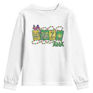 Mardi Gras La Weezy Ana Youth Sweatshirt TS09 White Print Your Wear
