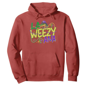 Mardi Gras Hoodie La Weezy Ana Hip Hop Aligator Louisiana TS09 Red Print Your Wear