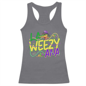 Mardi Gras Racerback Tank Top La Weezy Ana Hip Hop Aligator Louisiana TS09 Charcoal Print Your Wear