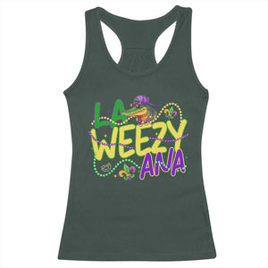 Mardi Gras Racerback Tank Top La Weezy Ana Hip Hop Aligator Louisiana TS09 Dark Forest Green Print Your Wear