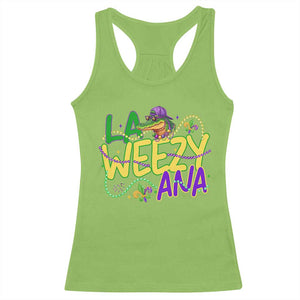 Mardi Gras Racerback Tank Top La Weezy Ana Hip Hop Aligator Louisiana TS09 Lime Print Your Wear