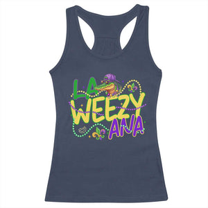 Mardi Gras Racerback Tank Top La Weezy Ana Hip Hop Aligator Louisiana TS09 Navy Print Your Wear