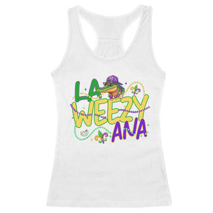 Mardi Gras Racerback Tank Top La Weezy Ana Hip Hop Aligator Louisiana TS09 White Print Your Wear