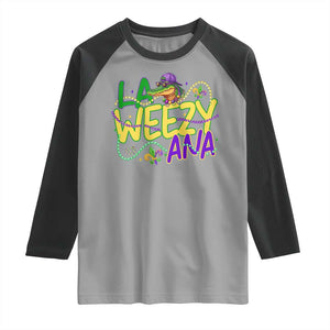 Mardi Gras Raglan Shirt La Weezy Ana Hip Hop Aligator Louisiana TS09 Sport Gray Black Print Your Wear