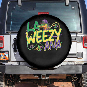 Mardi Gras Spare Tire Cover La Weezy Ana Hip Hop Aligator Louisiana TS09 No hole Black Print Your Wear