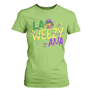 Mardi Gras T Shirt For Women La Weezy Ana Hip Hop Aligator Louisiana TS09 Lime Print Your Wear