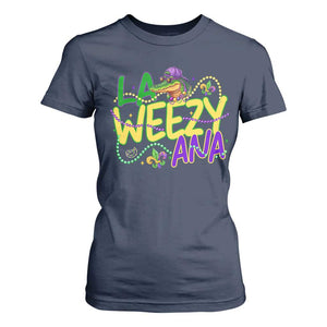 Mardi Gras T Shirt For Women La Weezy Ana Hip Hop Aligator Louisiana TS09 Navy Print Your Wear