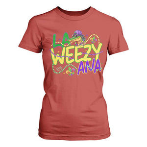 Mardi Gras T Shirt For Women La Weezy Ana Hip Hop Aligator Louisiana TS09 Red Print Your Wear