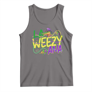 Mardi Gras Tank Top La Weezy Ana Hip Hop Aligator Louisiana TS09 Deep Heather Print Your Wear