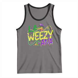 Mardi Gras Tank Top La Weezy Ana Hip Hop Aligator Louisiana TS09 Deep Heather Black Print Your Wear