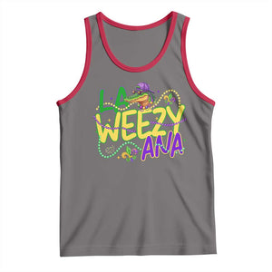 Mardi Gras Tank Top La Weezy Ana Hip Hop Aligator Louisiana TS09 Deep Heather Red Print Your Wear