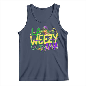 Mardi Gras Tank Top La Weezy Ana Hip Hop Aligator Louisiana TS09 Navy Print Your Wear