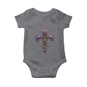 Louisiana Aesthetic Fleur De Lis Baby Onesie TS09 Charcoal Print Your Wear