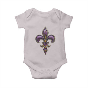 Louisiana Aesthetic Fleur De Lis Baby Onesie TS09 Ice Gray Print Your Wear