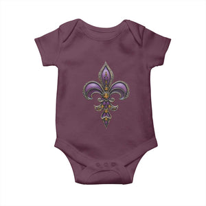 Louisiana Aesthetic Fleur De Lis Baby Onesie TS09 Maroon Print Your Wear