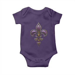 Louisiana Aesthetic Fleur De Lis Baby Onesie TS09 Purple Print Your Wear
