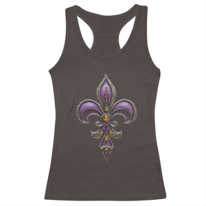 Louisiana Aesthetic Fleur De Lis Racerback Tank Top TS09 Dark Chocolate Print Your Wear