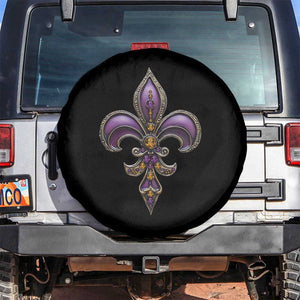 Louisiana Aesthetic Fleur De Lis Spare Tire Cover TS09 No hole Black Print Your Wear